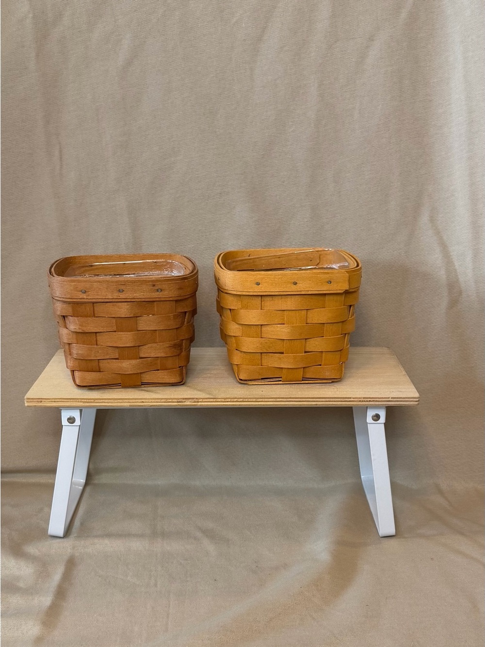 Longaberger Honey-Tone Woven Storage Baskets (Pair)